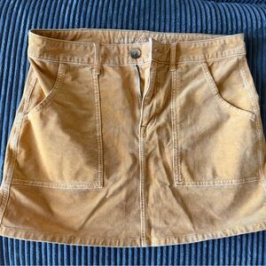 American Eagle Outfitters Mustard Canvas Mini Skirt